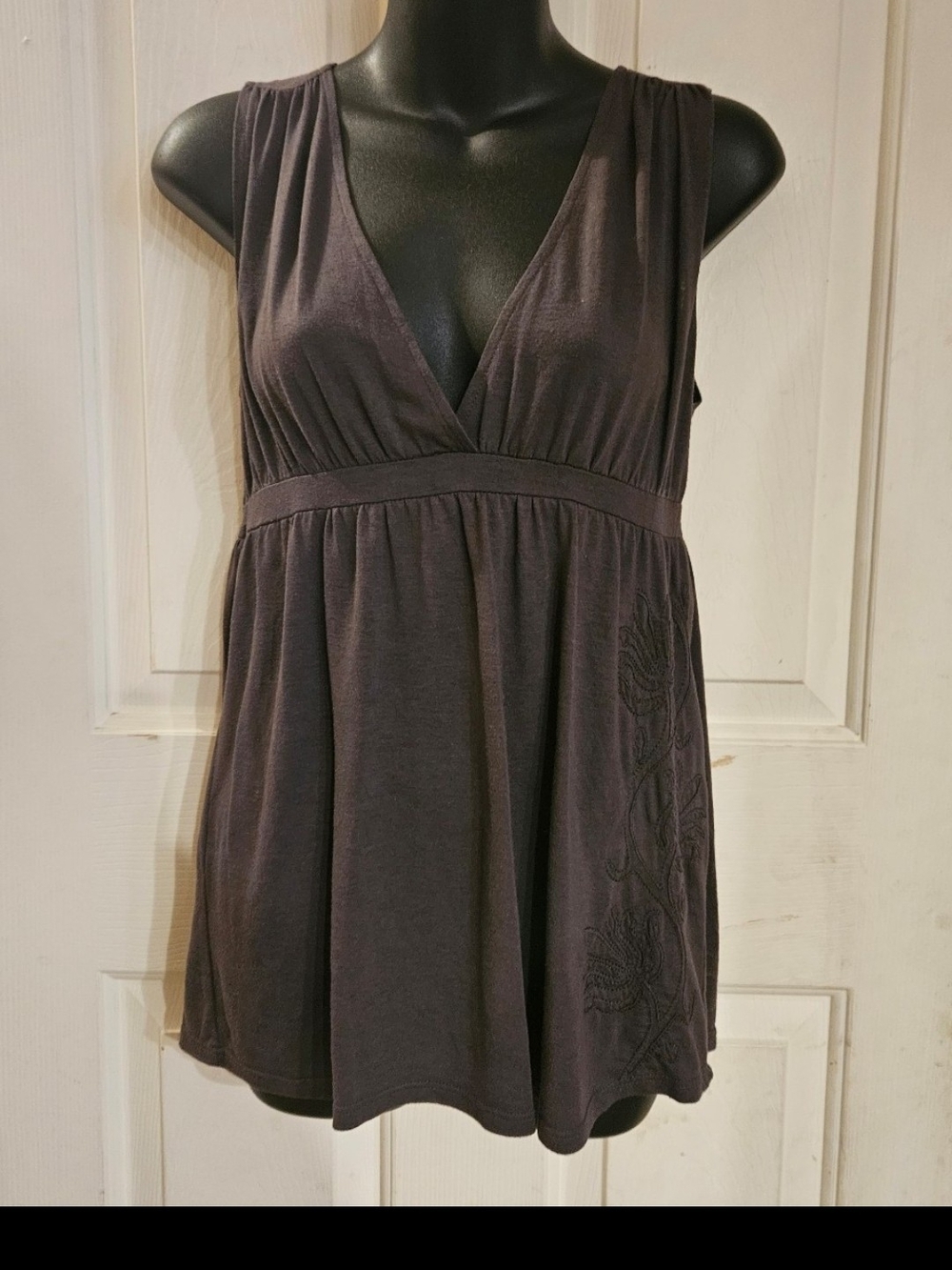 Billabong Charcoal Gray Sleeveless Tunic with Embroidered Logo